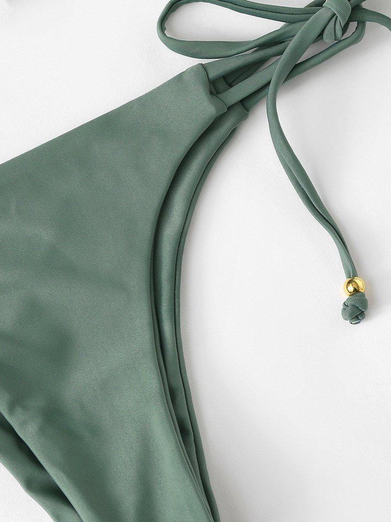 Self Tie Plain Bikini Set--Des Mess