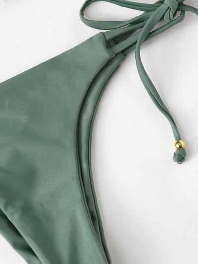 Self Tie Plain Bikini Set--Des Mess