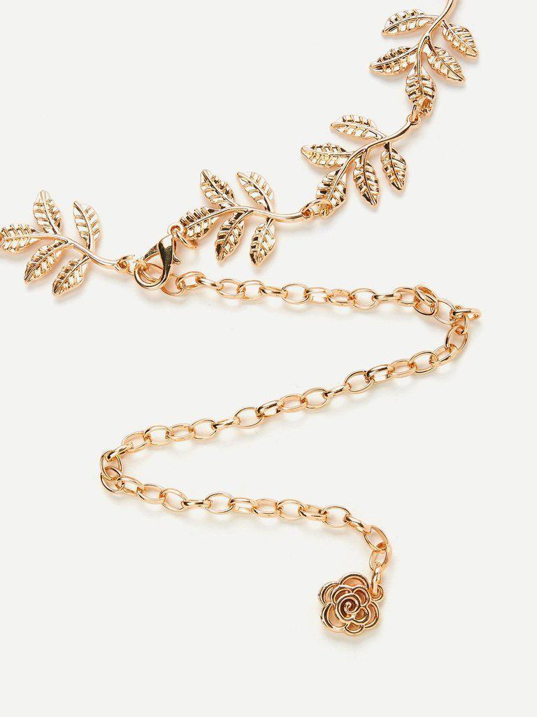 Leaf Detail Chain Belt-accessories-Des Mess