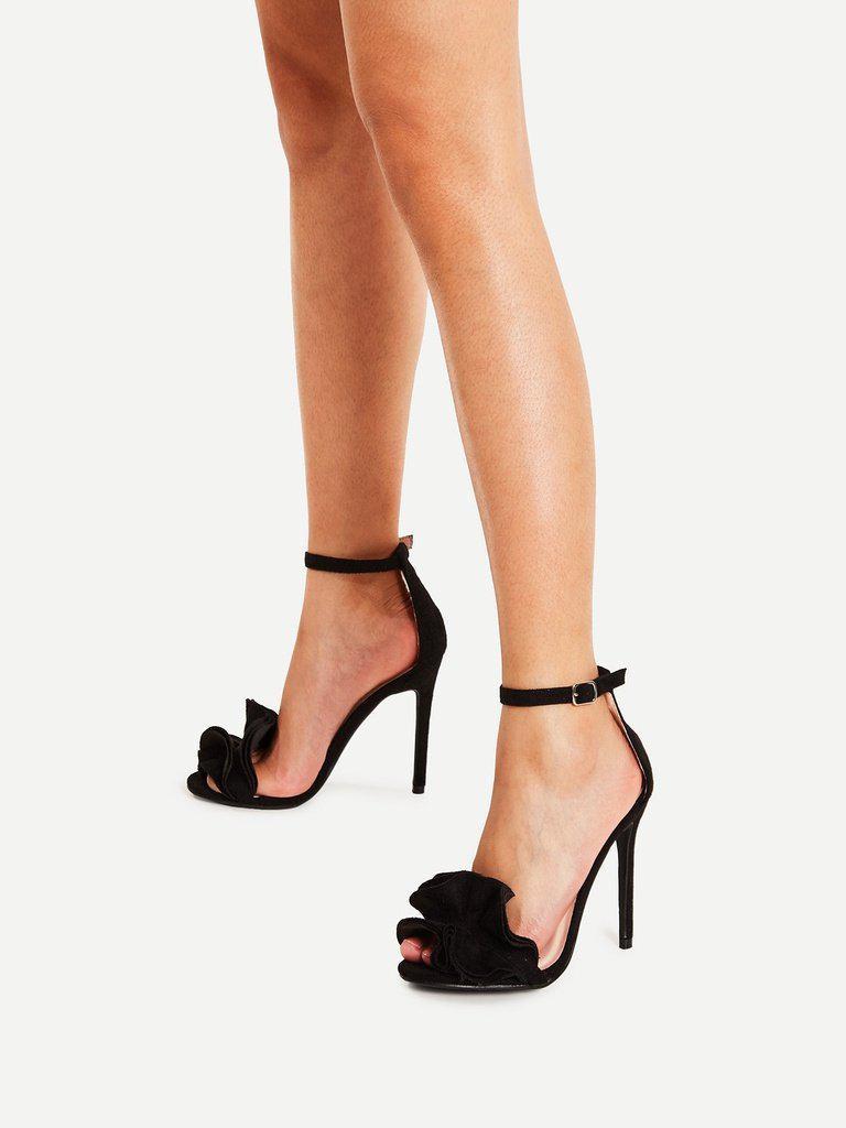 Layered Ruffle Design Stiletto Heels-shoes-Des Mess