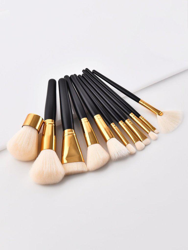Two Tone Handle Makeup Brush 11Pc-makeup-Des Mess