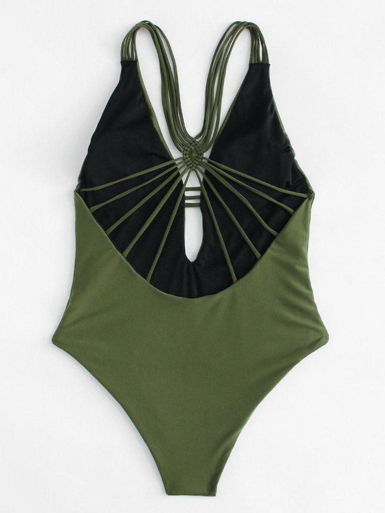 Backless Woven Swimsuit-swimwear-Des Mess