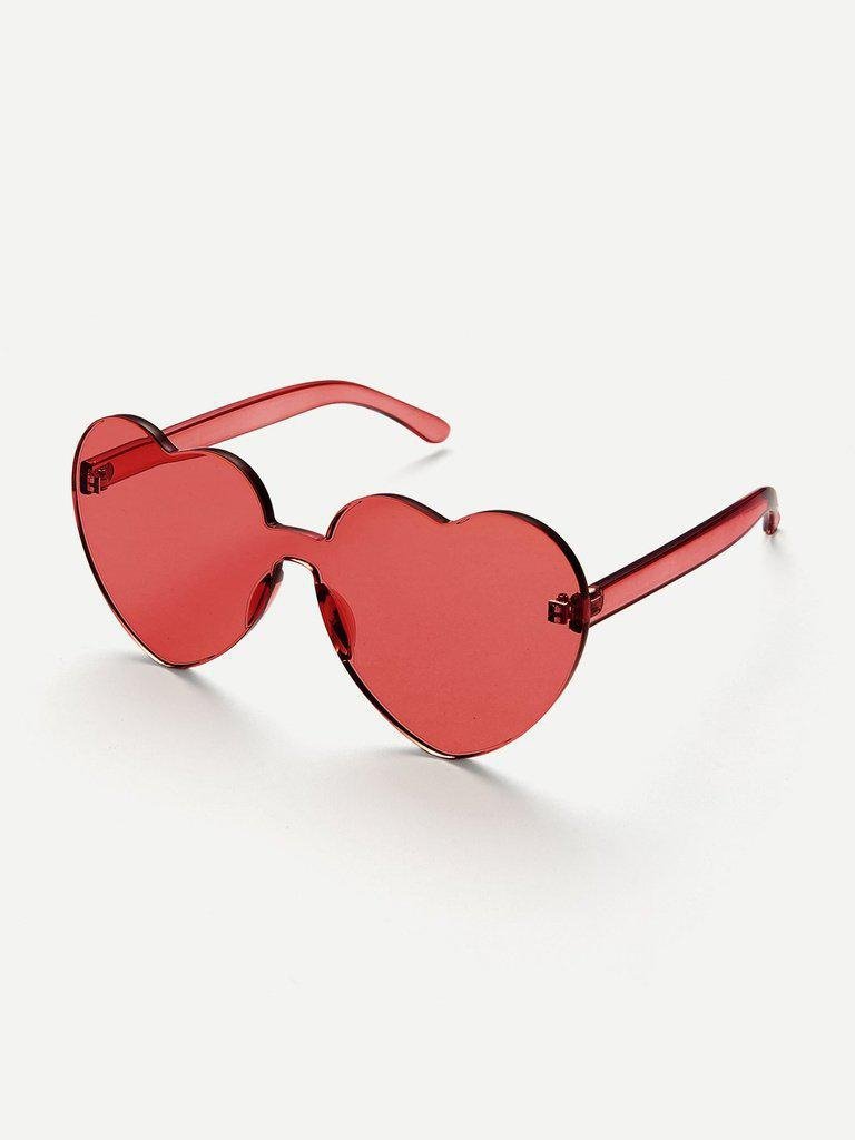 Heart Shaped Lens Rimless Sunglasses-accessories-Des Mess