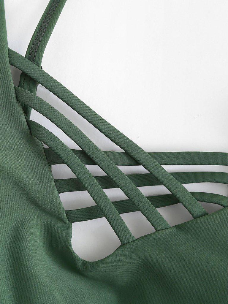 Strappy Front Sports Bra-sportswear-Des Mess