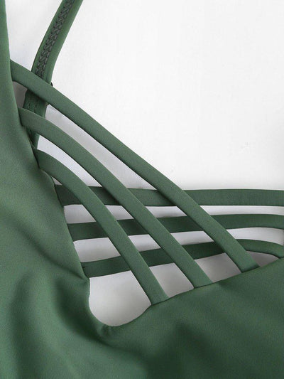 Strappy Front Sports Bra-sportswear-Des Mess