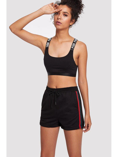 Striped Tape Side Drawstring Waist Shorts-bottom-Des Mess