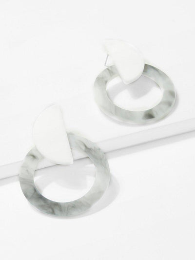 Marble Pattern Hoop Earrings-jewelry-Des Mess