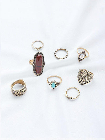 Mixed Rhinestone Ring Set-jewelry-Des Mess