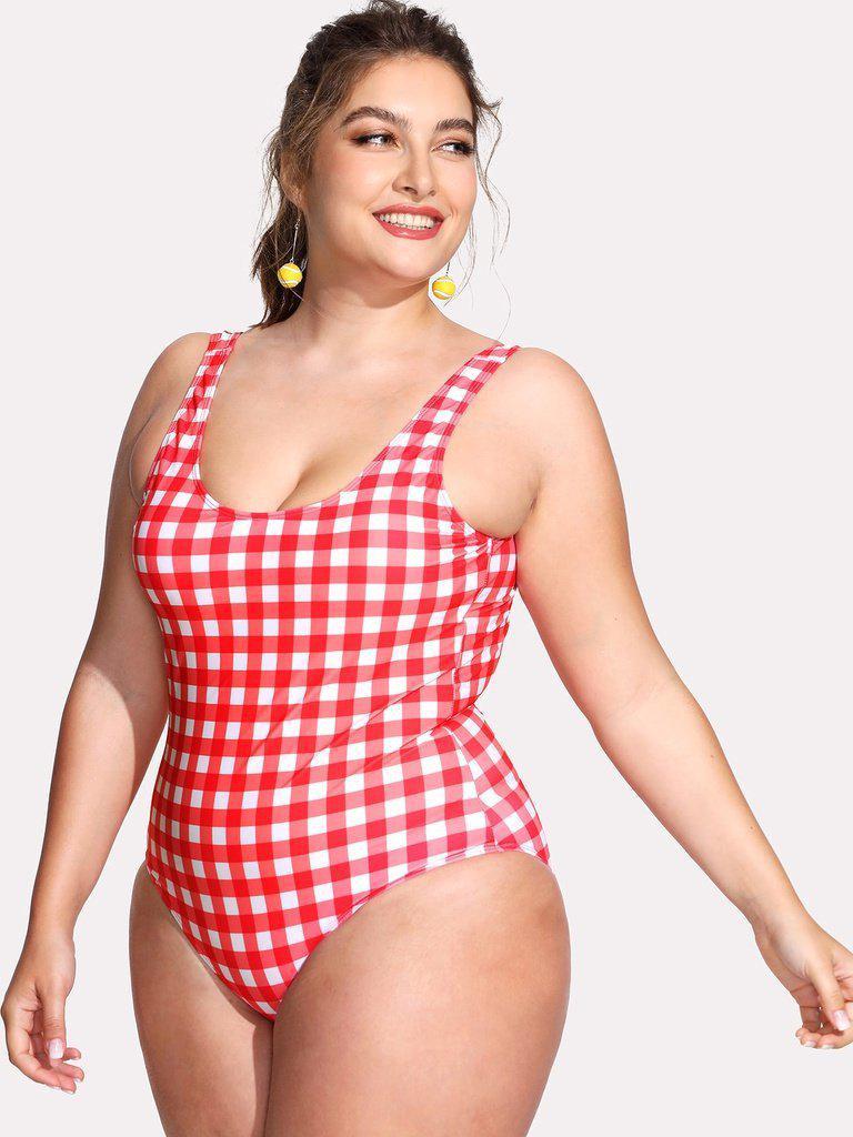 Open Back Grid Swimsuit-swimwear-Des Mess