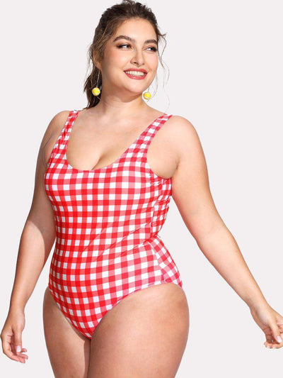 Open Back Grid Swimsuit-swimwear-Des Mess