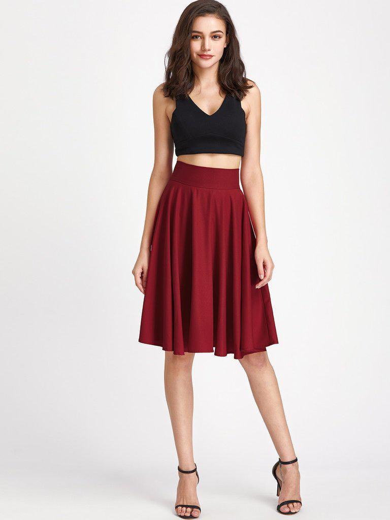 High Rise Wide Waistband Circle Skirt-bottom-Des Mess
