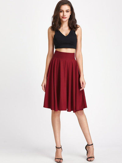 High Rise Wide Waistband Circle Skirt-bottom-Des Mess