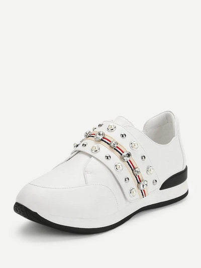 Rhinestone Design Slip On Sneakers-shoes-Des Mess