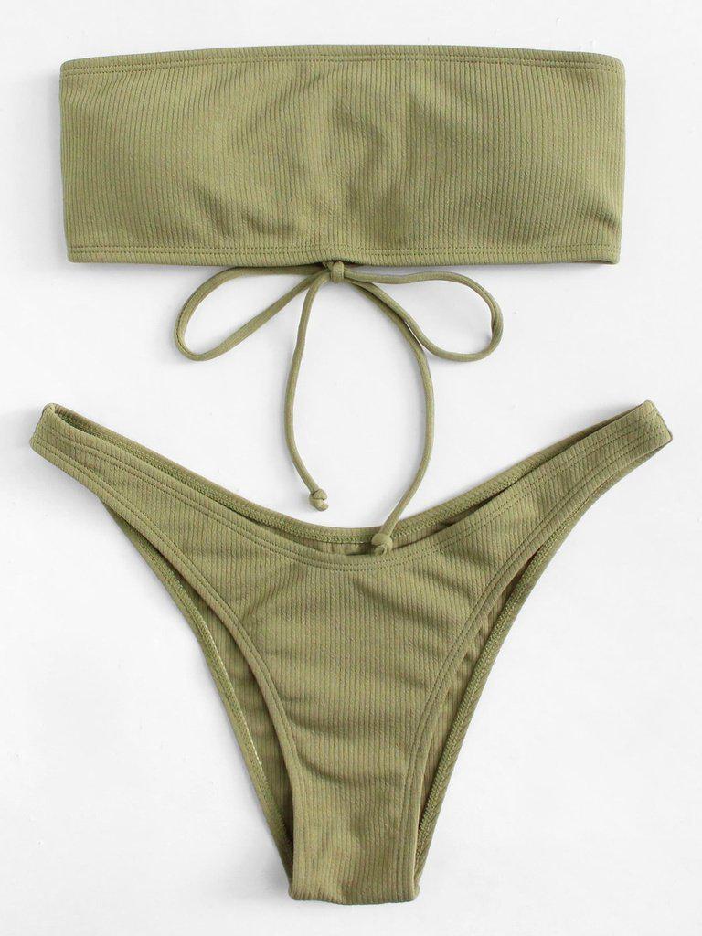 Lace Up High Leg Bikini Set-swimwear-Des Mess