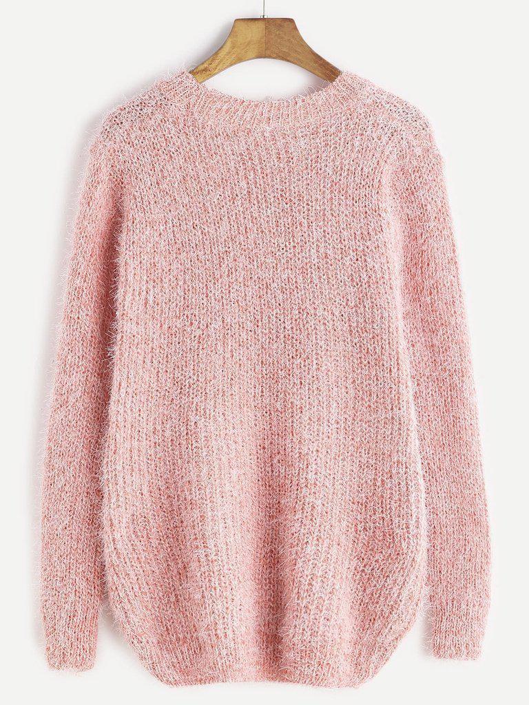 Fuzzy Chunky Knit Sweater-outerwear-Des Mess