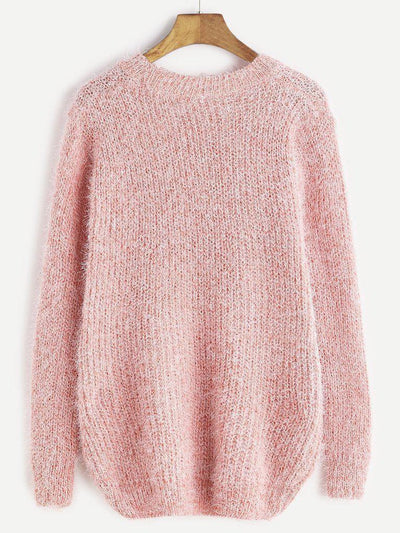 Fuzzy Chunky Knit Sweater-outerwear-Des Mess