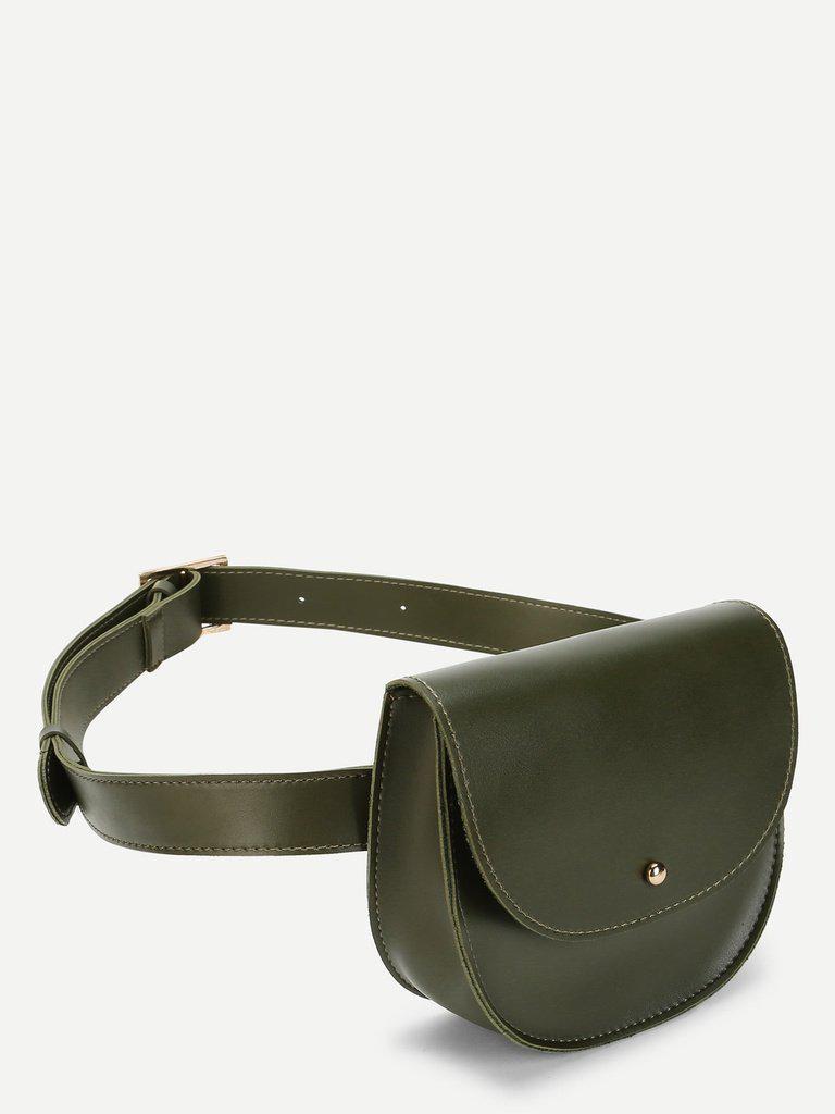 Saddle Flap PU Bum Bag-accessories-Des Mess