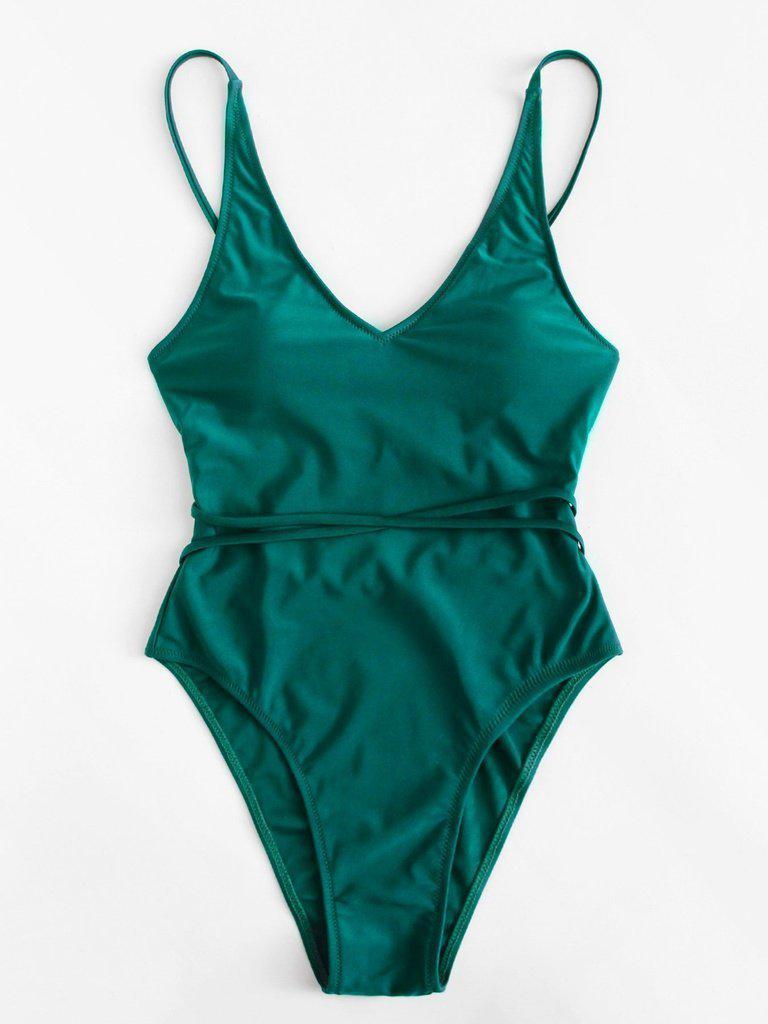 Twist Detail Solid Swimsuit-swimwear-Des Mess