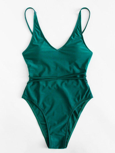 Twist Detail Solid Swimsuit-swimwear-Des Mess
