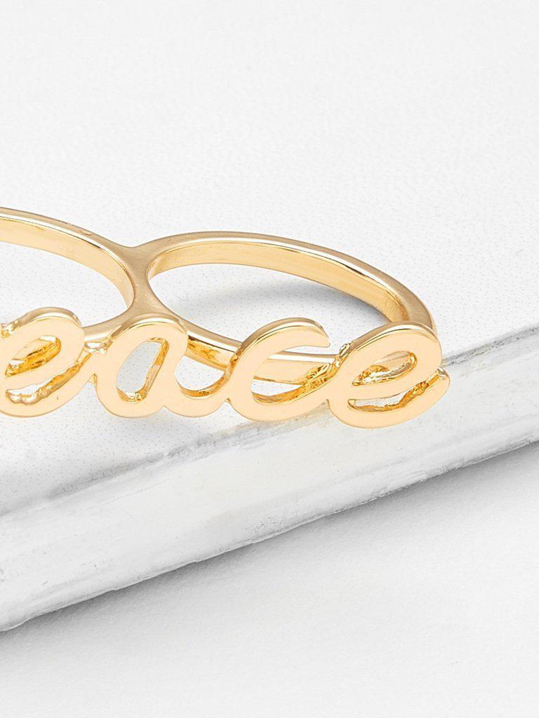 Slogan Design Linked Ring-jewelry-Des Mess