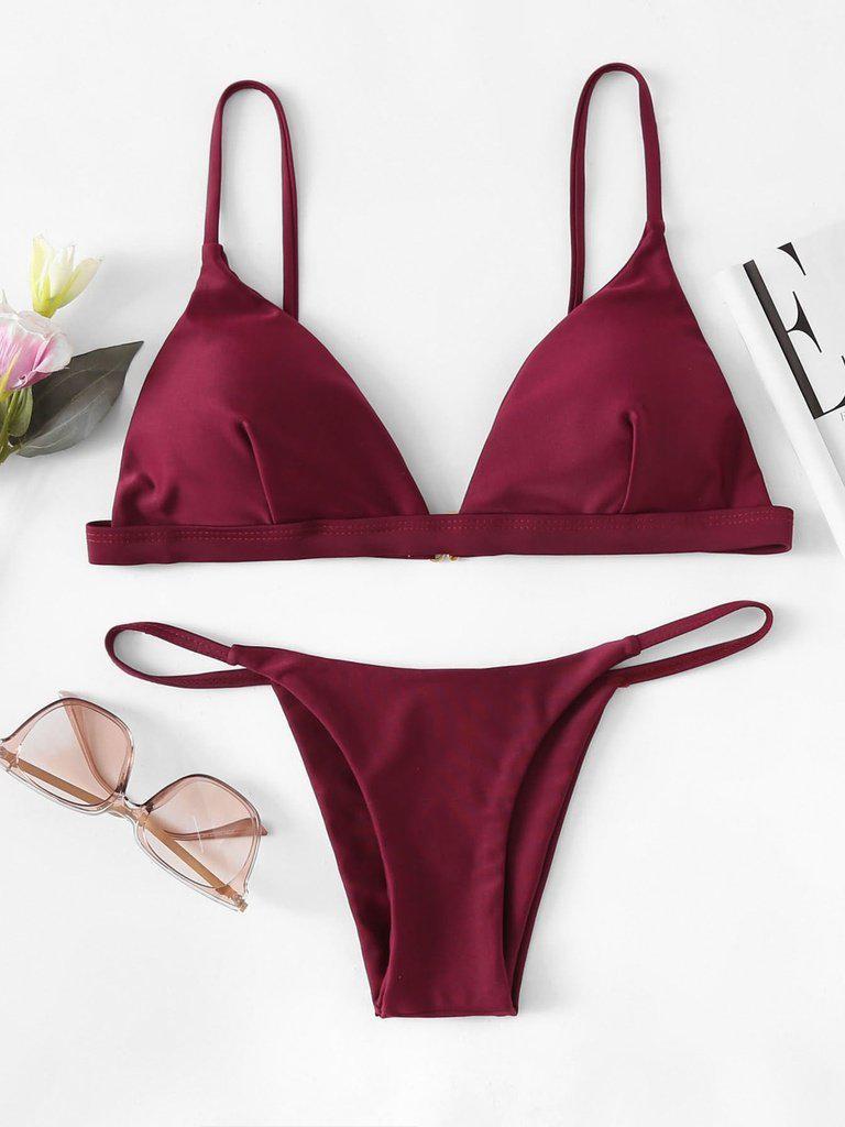High Leg Triangle Bikini Set-swimwear-Des Mess