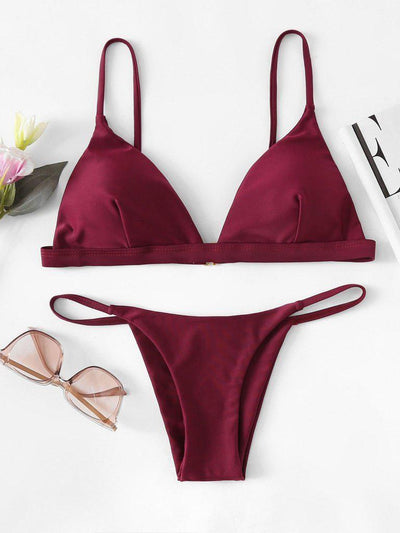 High Leg Triangle Bikini Set-swimwear-Des Mess