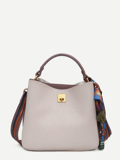 PU Shoulder Bag With Scarf Tassel-accessories-Des Mess