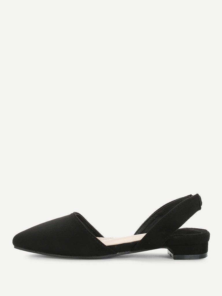 Pointed Toe Suede Slingback Flats-shoes-Des Mess