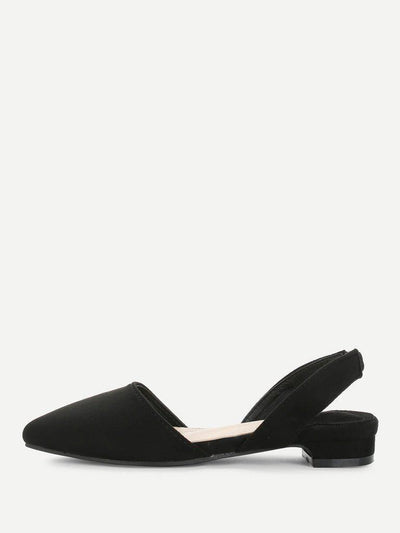 Pointed Toe Suede Slingback Flats-shoes-Des Mess