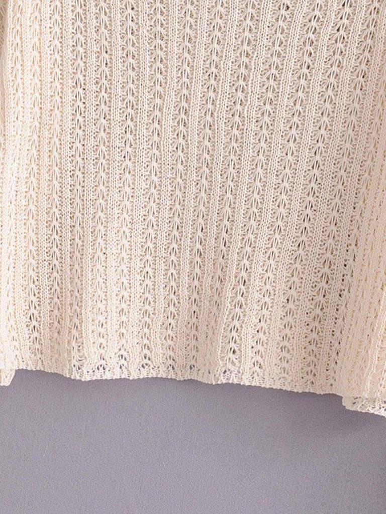 Drop Shoulder Open-Knit Jumper-outerwear-Des Mess
