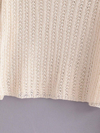 Drop Shoulder Open-Knit Jumper-outerwear-Des Mess