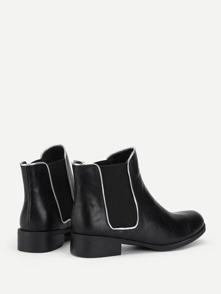 Round Toe PU Chelsea Boots-shoes-Des Mess