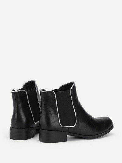 Round Toe PU Chelsea Boots-shoes-Des Mess