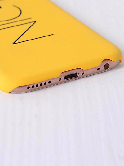 Yellow Letter Print iPhone Case-others-Des Mess