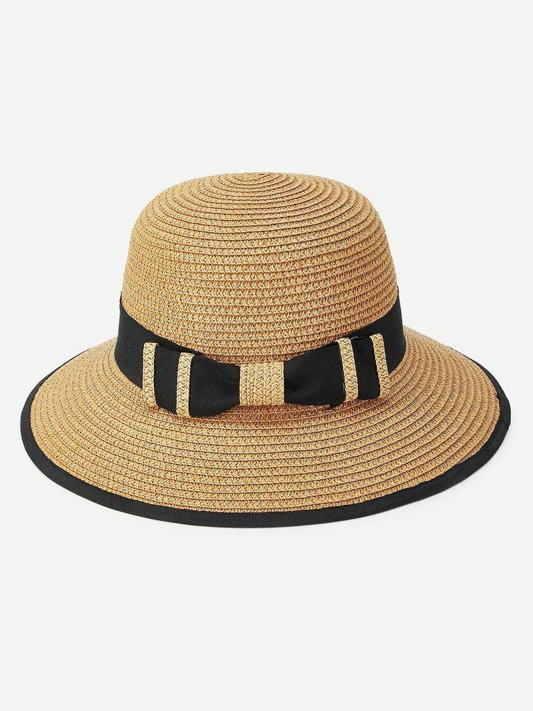 Contrast Edge Straw Hat--Des Mess