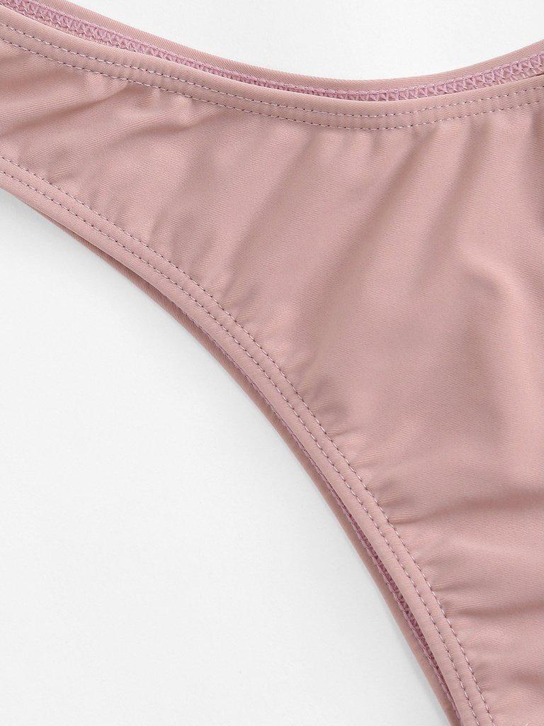 Halter Neck Triangle Bikini Set-swimwear-Des Mess