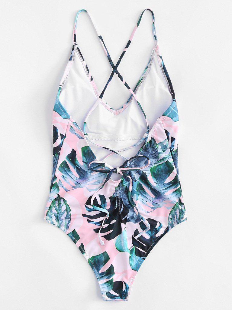 Tropical Print Swimsuit-swimwear-Des Mess