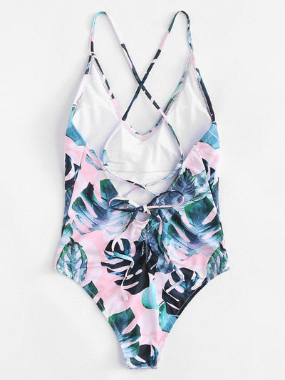 Tropical Print Swimsuit-swimwear-Des Mess