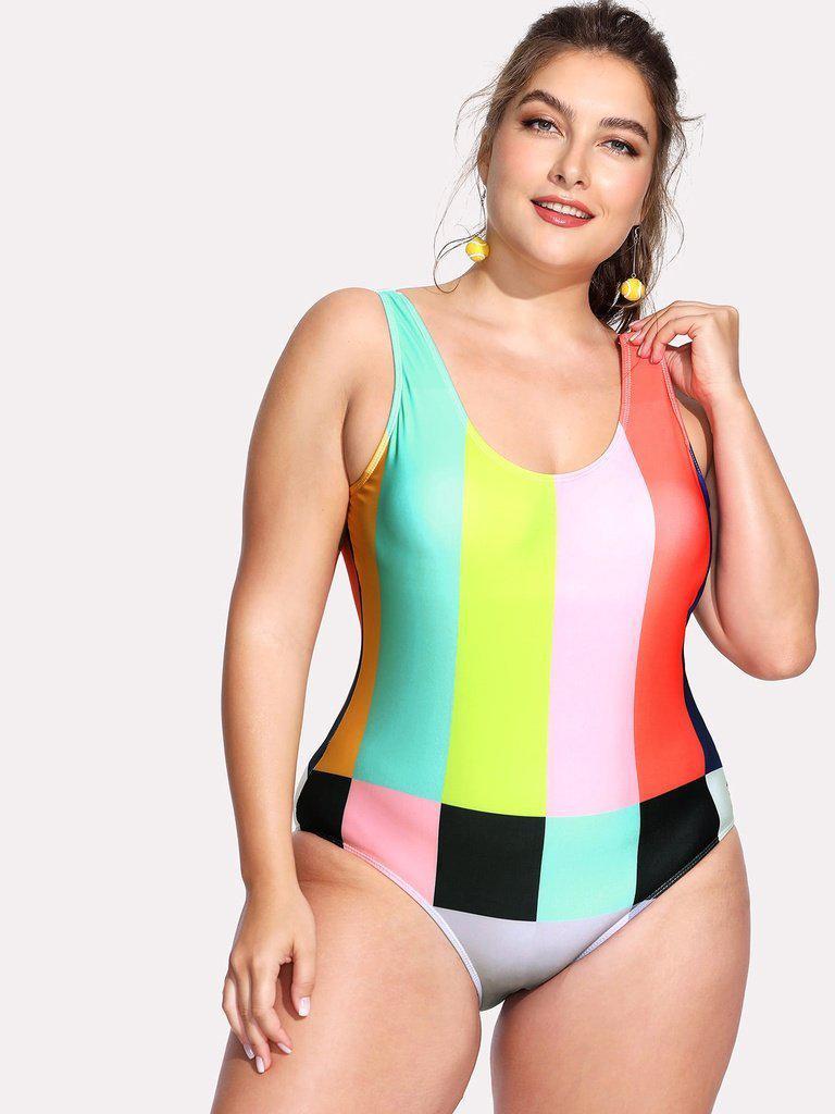 Open Back Colorblock Swimsuit-swimwear-Des Mess