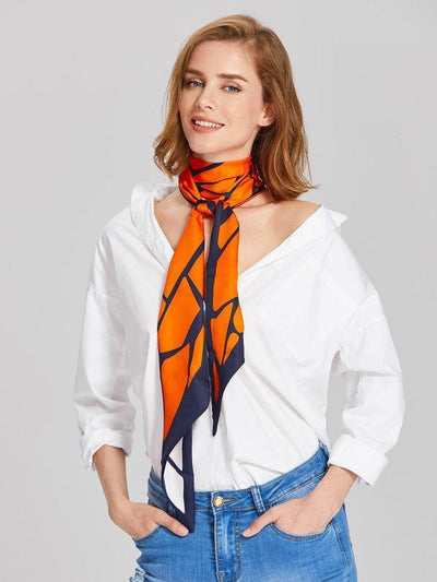 Graphic Print Skinny Scarf-accessories-Des Mess