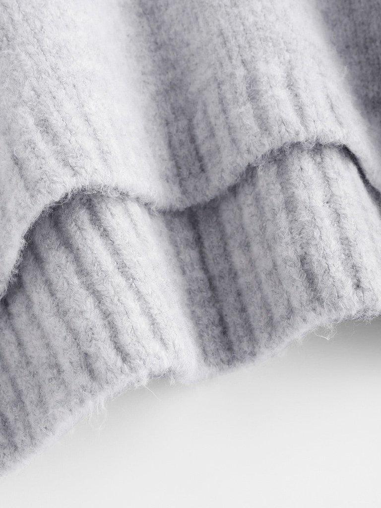 Marled Knit Stepped Hem Jumper-outerwear-Des Mess
