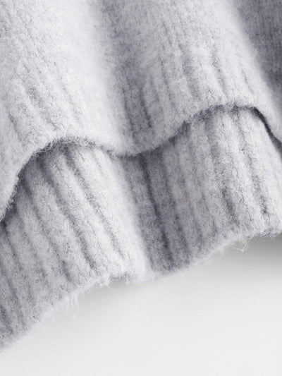 Marled Knit Stepped Hem Jumper-outerwear-Des Mess