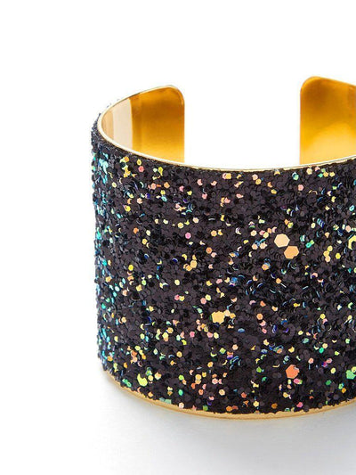 Sequin Overlay Wide Cuff Bracelet--Des Mess