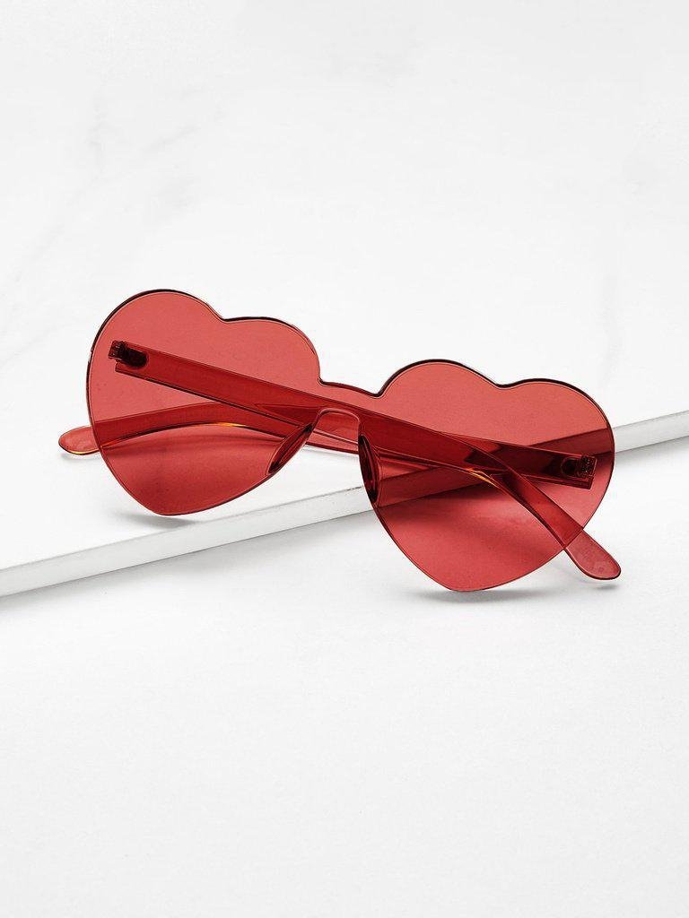 Heart Shaped Lens Rimless Sunglasses-accessories-Des Mess