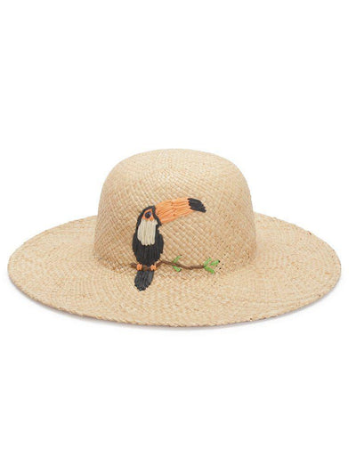 Bird Decorated Straw Hat-accessories-Des Mess