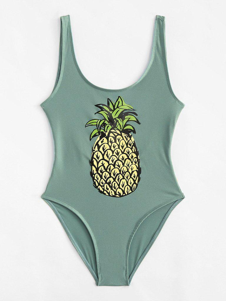 Pineapple Print Swimsuit-swimwear-Des Mess