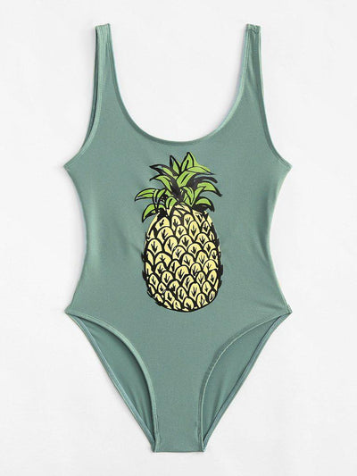 Pineapple Print Swimsuit-swimwear-Des Mess