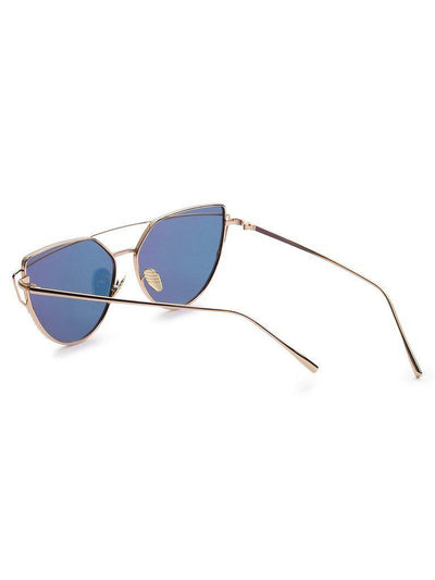 Gold Metal Frame Double Bridge Pink Lens Sunglasses-accessories-Des Mess