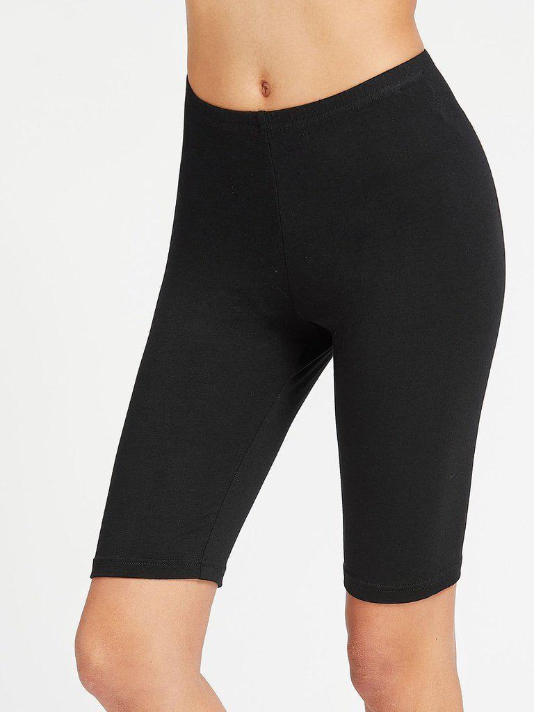 Elastic Waist Short Leggings-bottom-Des Mess