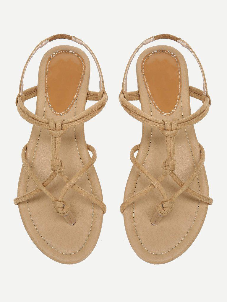 Toe Post Strappy Flat Sandals-shoes-Des Mess